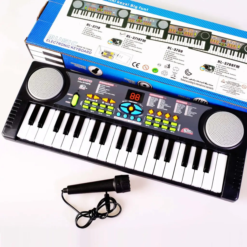 Canto 37-Key Electronic Keyboard Piano with Microphone – Beginner Kids Music Toy