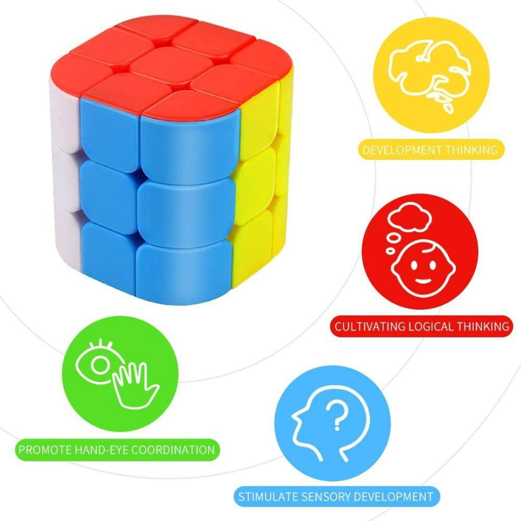 Fanxin Square Cylinder Magic Cube | 3-Layer Stickerless 3x3x3 Shape Mod | 5.7cm