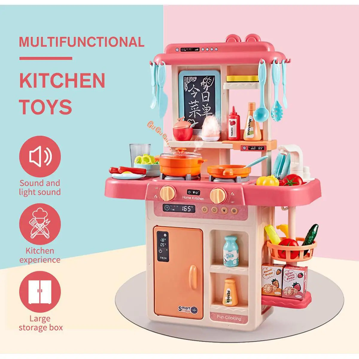 36 Piece Kitchen Set for Kids | Battery Operated with Lights & Sounds