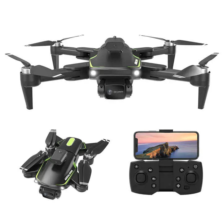 F166 Foldable Drone with 4K Dual Camera - Brushless Motor, 90° Adjustable Lens, 150m Range