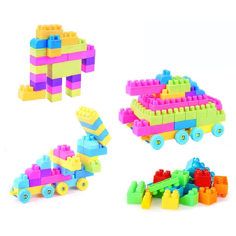 Classic Blocks Builder Set – Large Multicolor Interlocking Plastic Bricks for Kids
