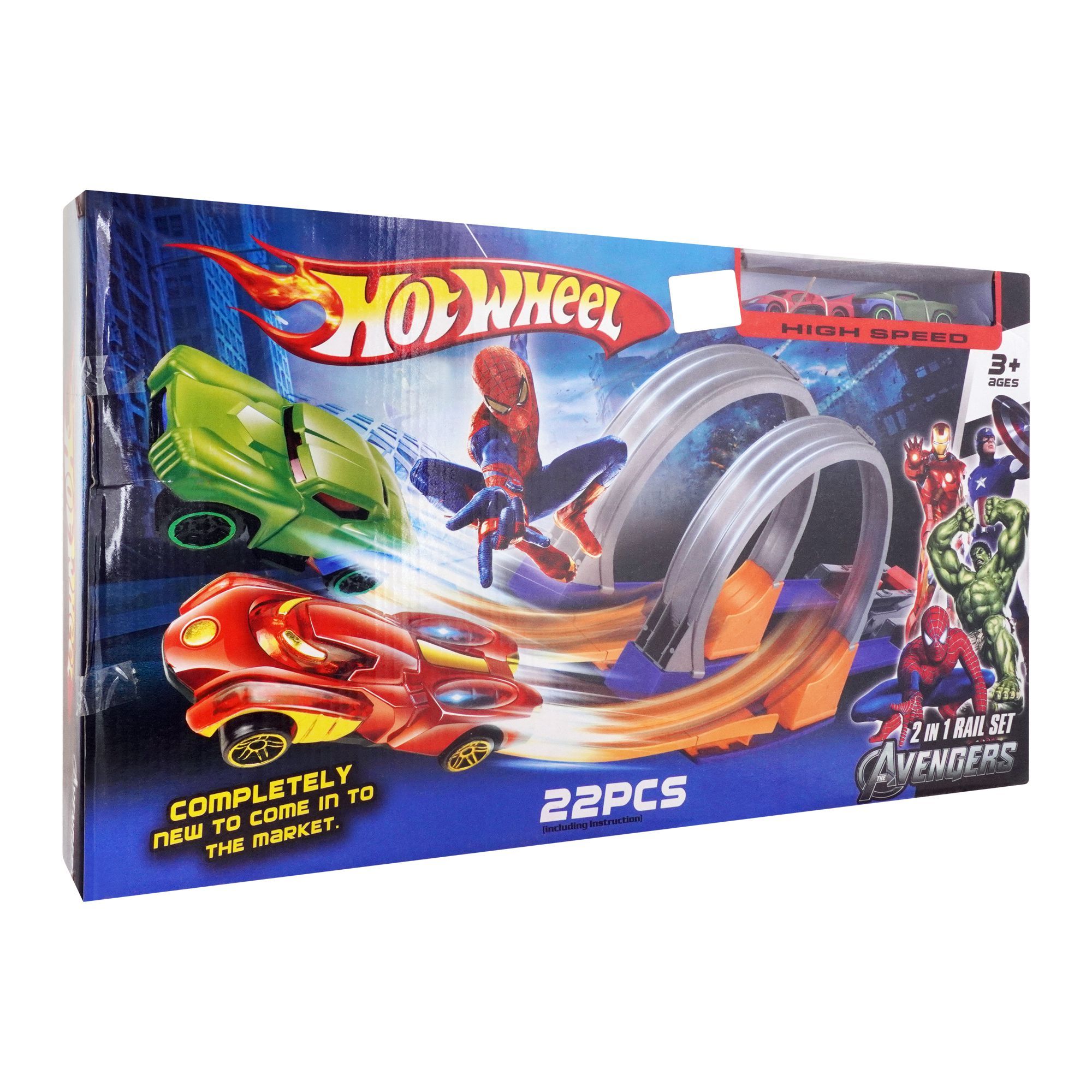 Style Toys 2-in-1 Avengers Rail Set – 22-Piece Double Loop Track with High-Speed Launcher