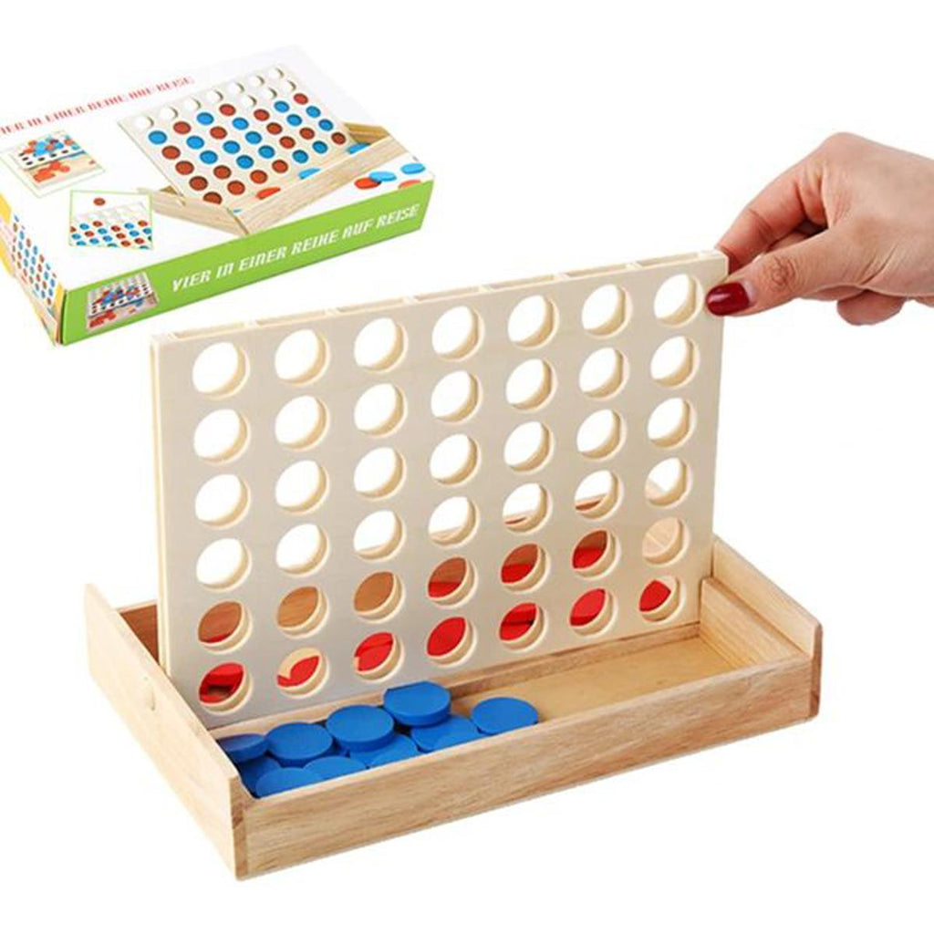 Khelaghor Toys Foldable 4 in a Row Wooden Board Game