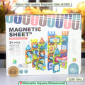 98-Piece Magnetic Sheet Building Set – STEM Ball Track with Magnetic Tiles, Pipes & Marbles