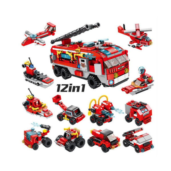 Fire Truck Building Blocks - 561 Pieces, 12-in-1 Models, 25 Play Styles ( 25 n 1 ) | Ages 6+