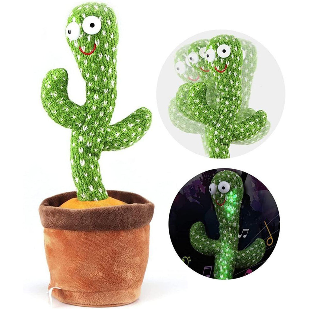 Dancing Cactus Plush Toy – Sings, Dances, Repeats Words & LED Lights (USB Rechargeable)