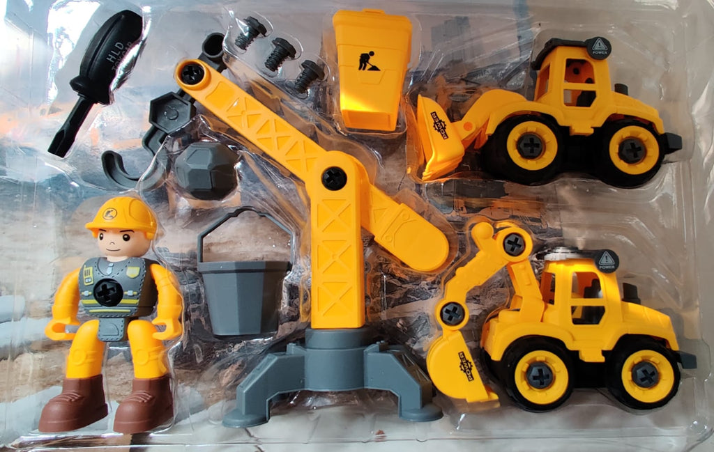 Khelaghor Construction Set (K294) – DIY Builder Playset with Worker Figure, Vehicles & Tools