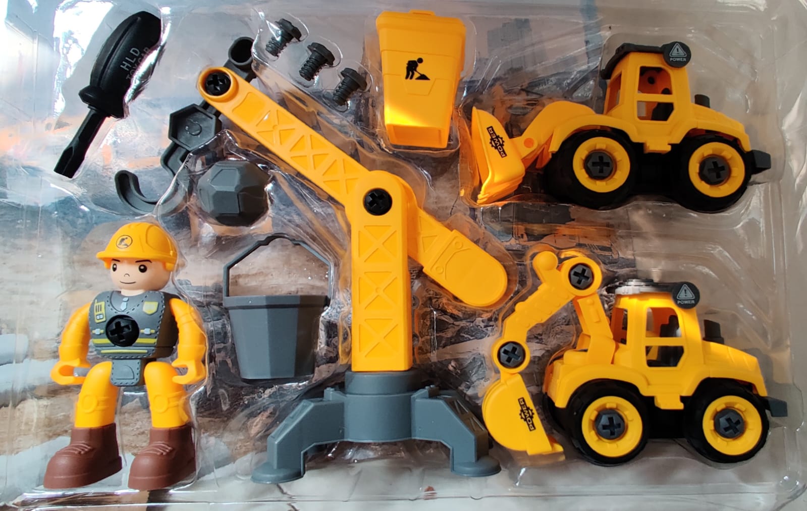 Khelaghor Construction Set (K294) – DIY Builder Playset with Worker Figure, Vehicles & Tools