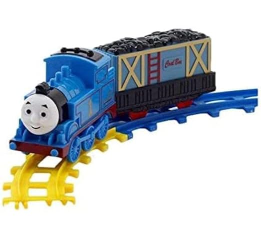 TONEY Thomas Cartoon Train Combination Track 11 Pcs,Toy Train Set for Kids for Playing Indoor Games (Multi Color) (11 Pcs)