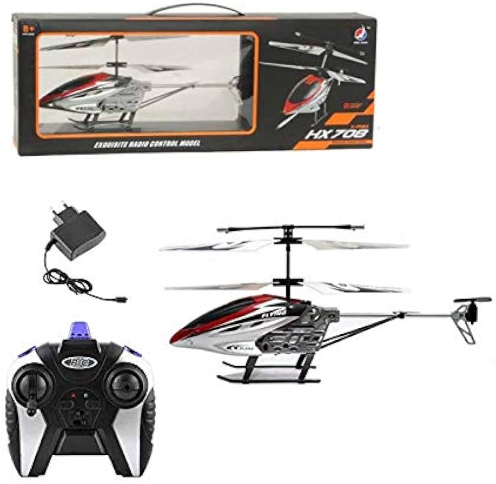 V-Max HX708 Rechargeable RC Helicopter with Remote – Metal Body & Unbreakable Blades