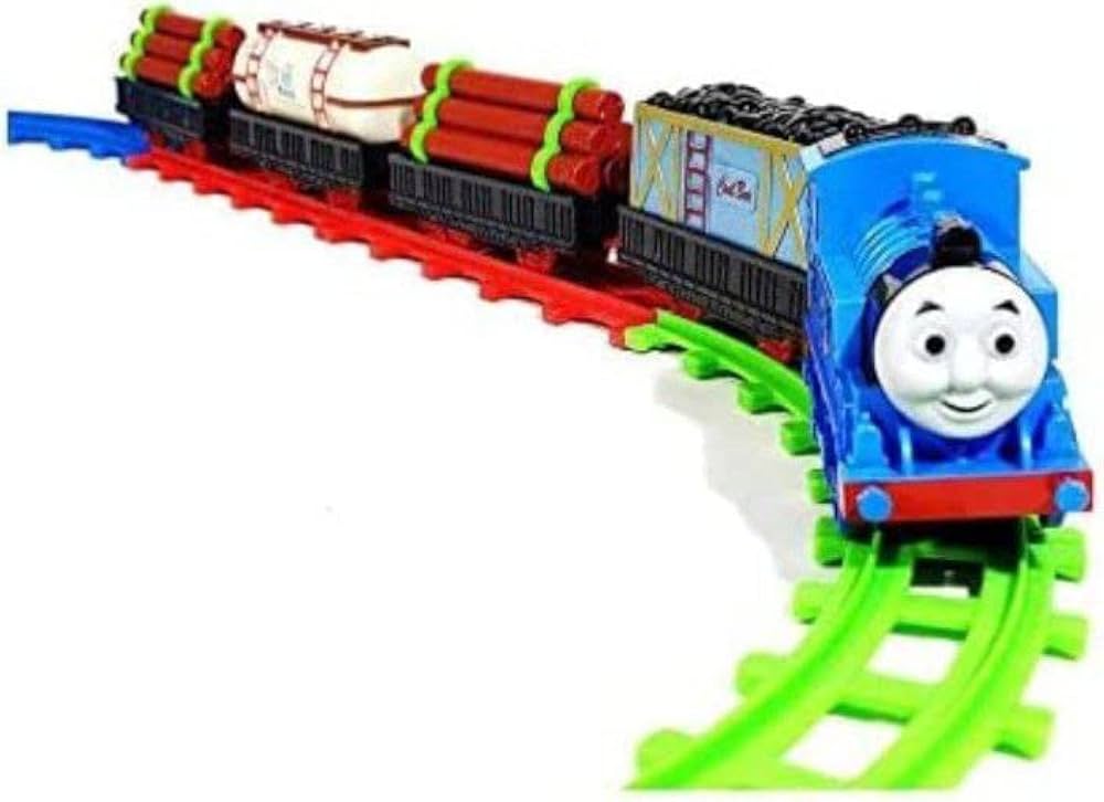 TONEY Thomas Cartoon Train Combination Track 11 Pcs,Toy Train Set for Kids for Playing Indoor Games (Multi Color) (11 Pcs)