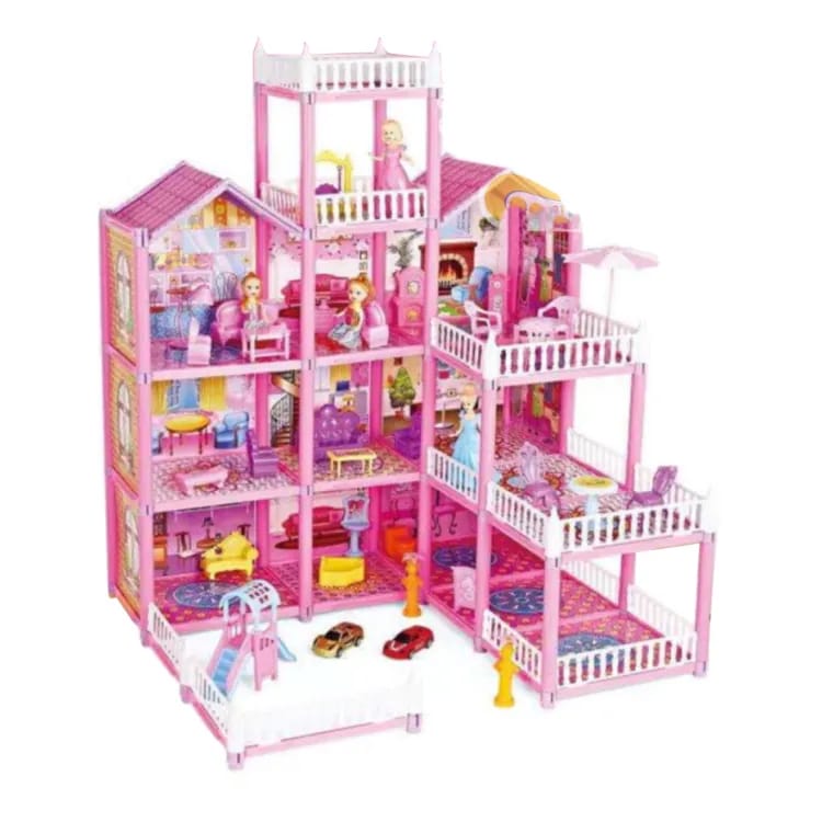 Lovely House DIY Dollhouse Kit – 3-Story 257-Piece Assemble Game with Furniture & Dolls
