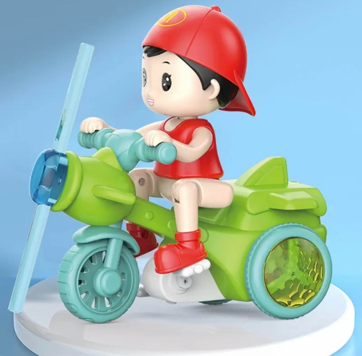 Electric Tricycle Motorcycle Toy for Boys | Cartoon Kids Ride-On Green