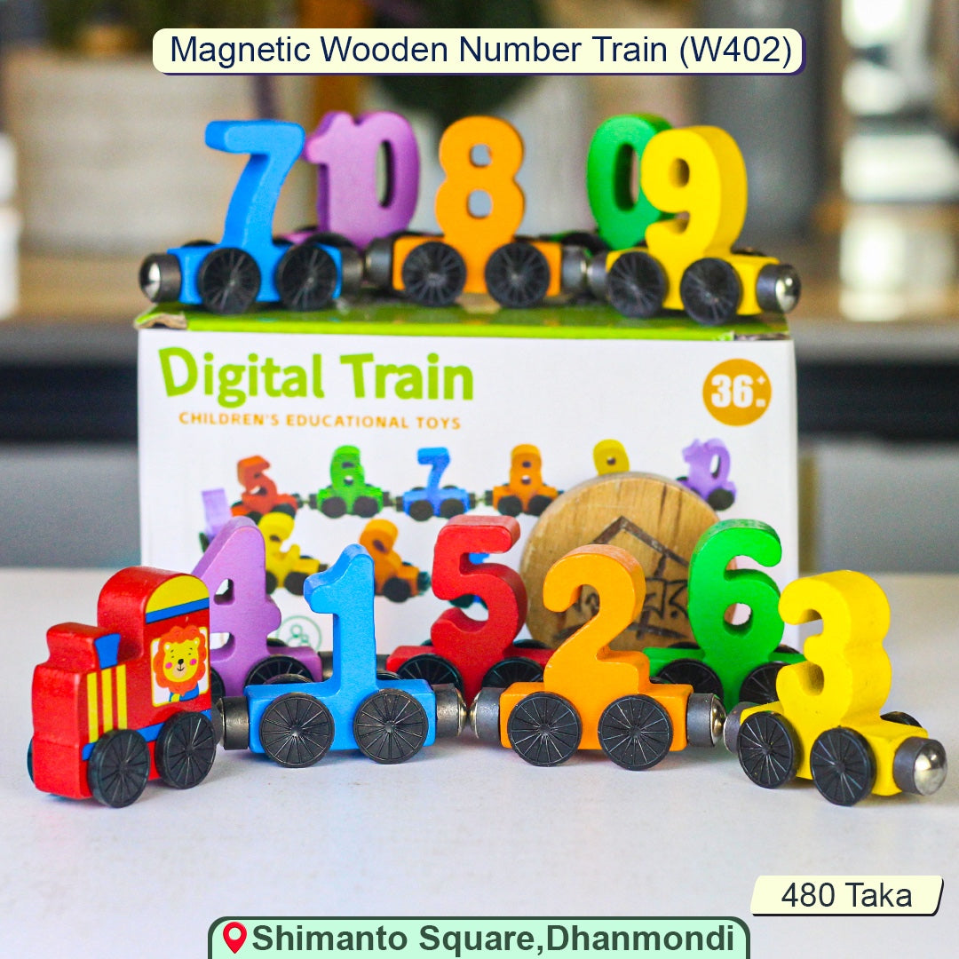 Magnetic Wooden Number Train Set – Educational Counting Toy for Kids