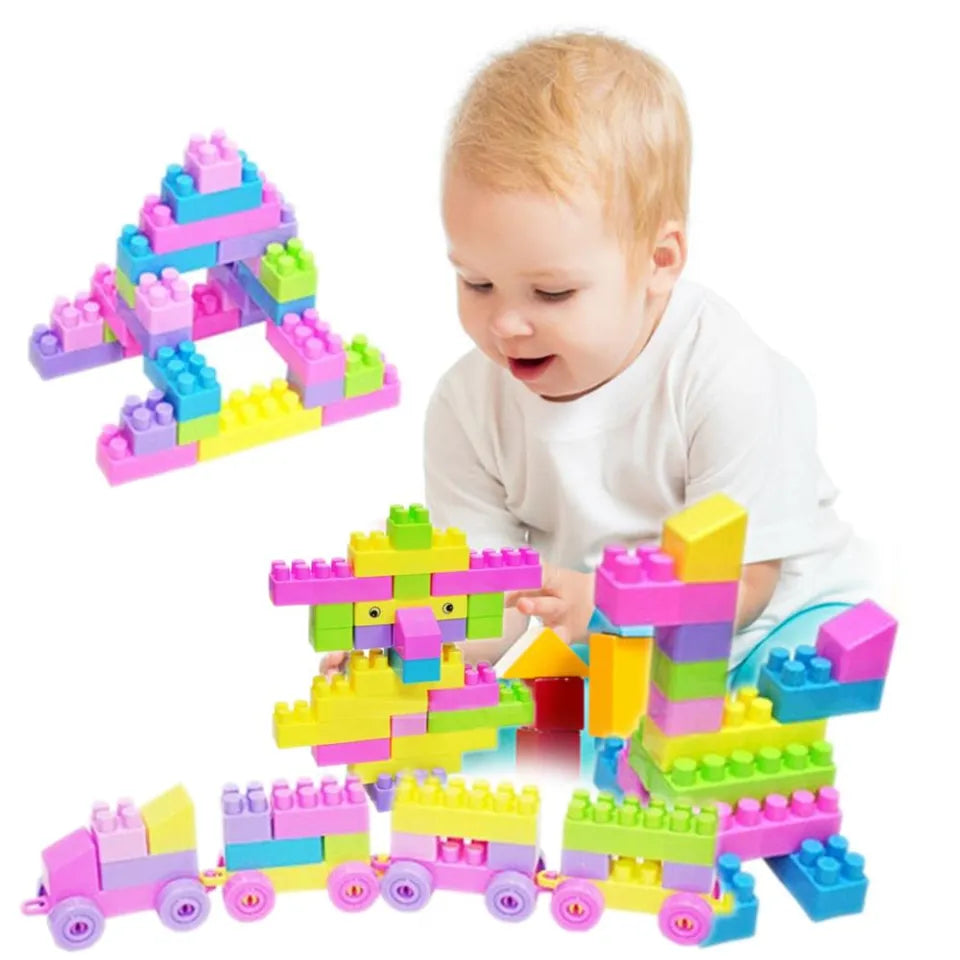 Classic Blocks Builder Set – Large Multicolor Interlocking Plastic Bricks for Kids