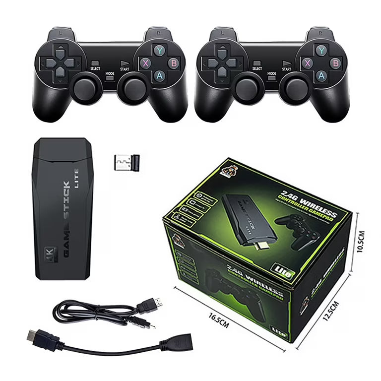 GameStick Lite 2.4G Wireless Retro Game Console – HDMI, 2 Controllers, 10000+ Games