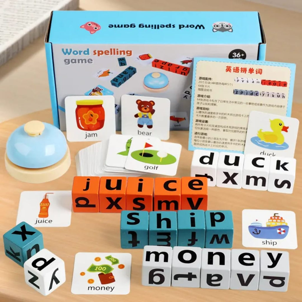Word Spelling Game – Educational Letter Block & Picture Card Set for Kids (E195)