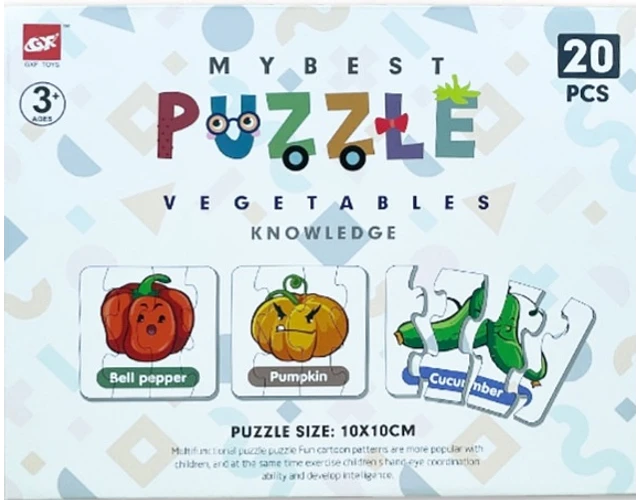 Mybest Vegetables Knowledge Puzzle 20 Pieces - Educational Toy for Kids 3+