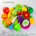 Fruit Cutting Pretend Play Set – 10 Velcro Fruits with Knife, Board & Plate (Ages 3+)
