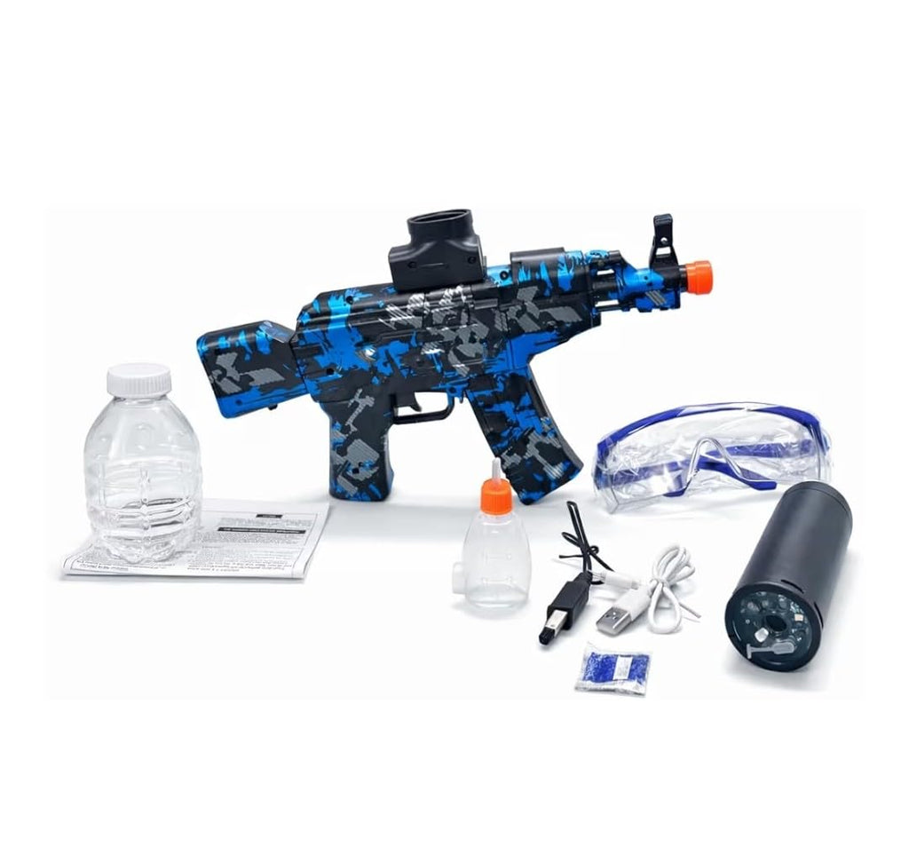 Electric Gel Ball Blaster Toy Gun – Rechargeable, Hopper Fed, Blue Camo Design