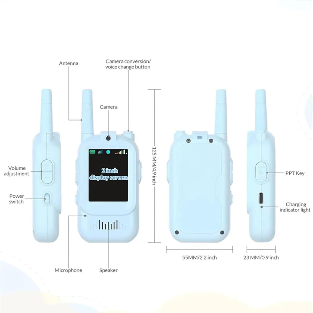 HD Video Walkie Talkies for Kids – Rechargeable Two-Way Radio with Camera & Voice Effects