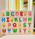 Wooden Alphabet Puzzle Board - ABC Learning Toy with Pictures for Ages 2+