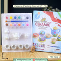 Paint Your Own Ceramic Tea Set - 17 Piece Kids Craft Kit | Khelaghor Toys