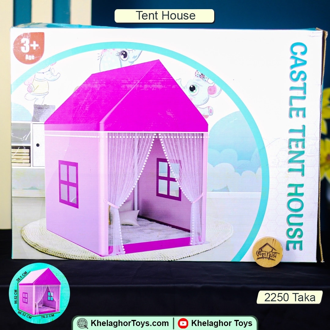 Castle Kids Play Tent House- Foldable Indoor Outdoor Playhouse