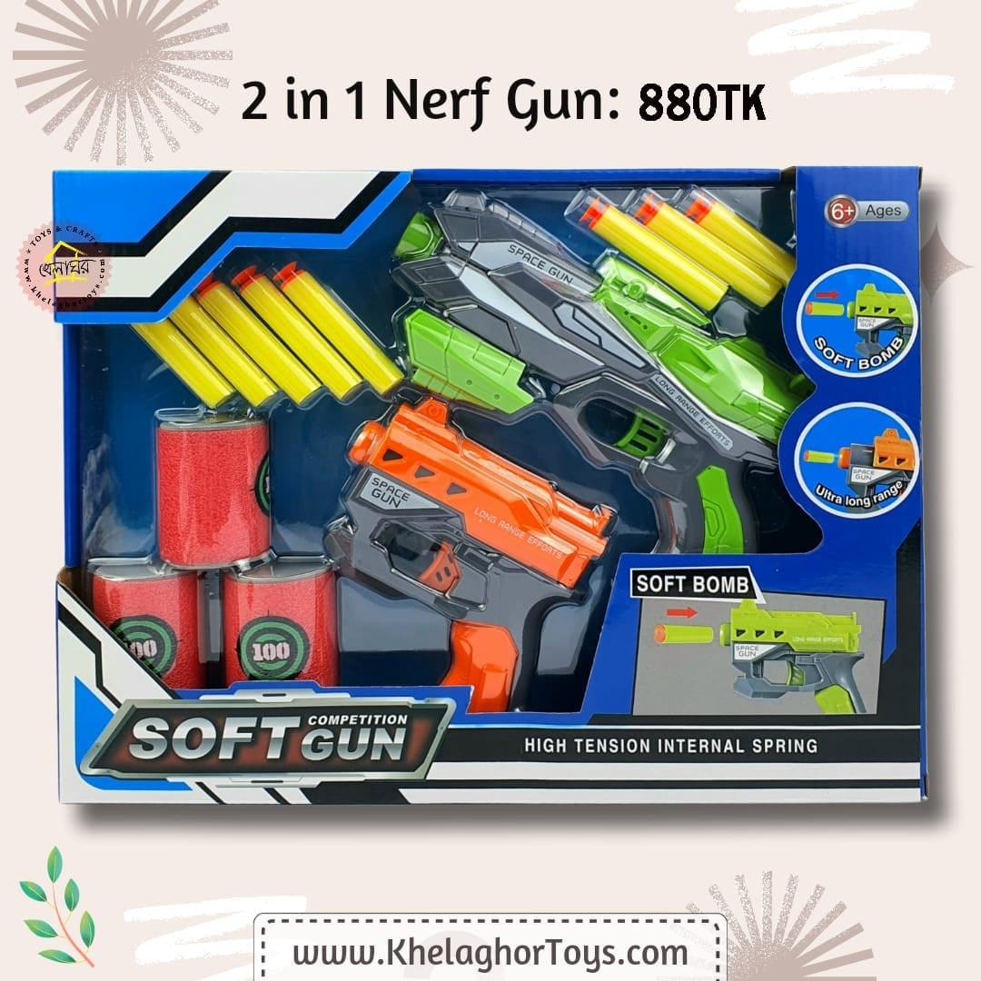 Two-Piece Soft Gun Competition Toy Set for Kids - Safe Nerf-Style Blasters for Boys