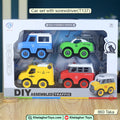 DIY Traffic Engineering Car Puzzle - 4 Vehicles Assembly Set for Kids 3+