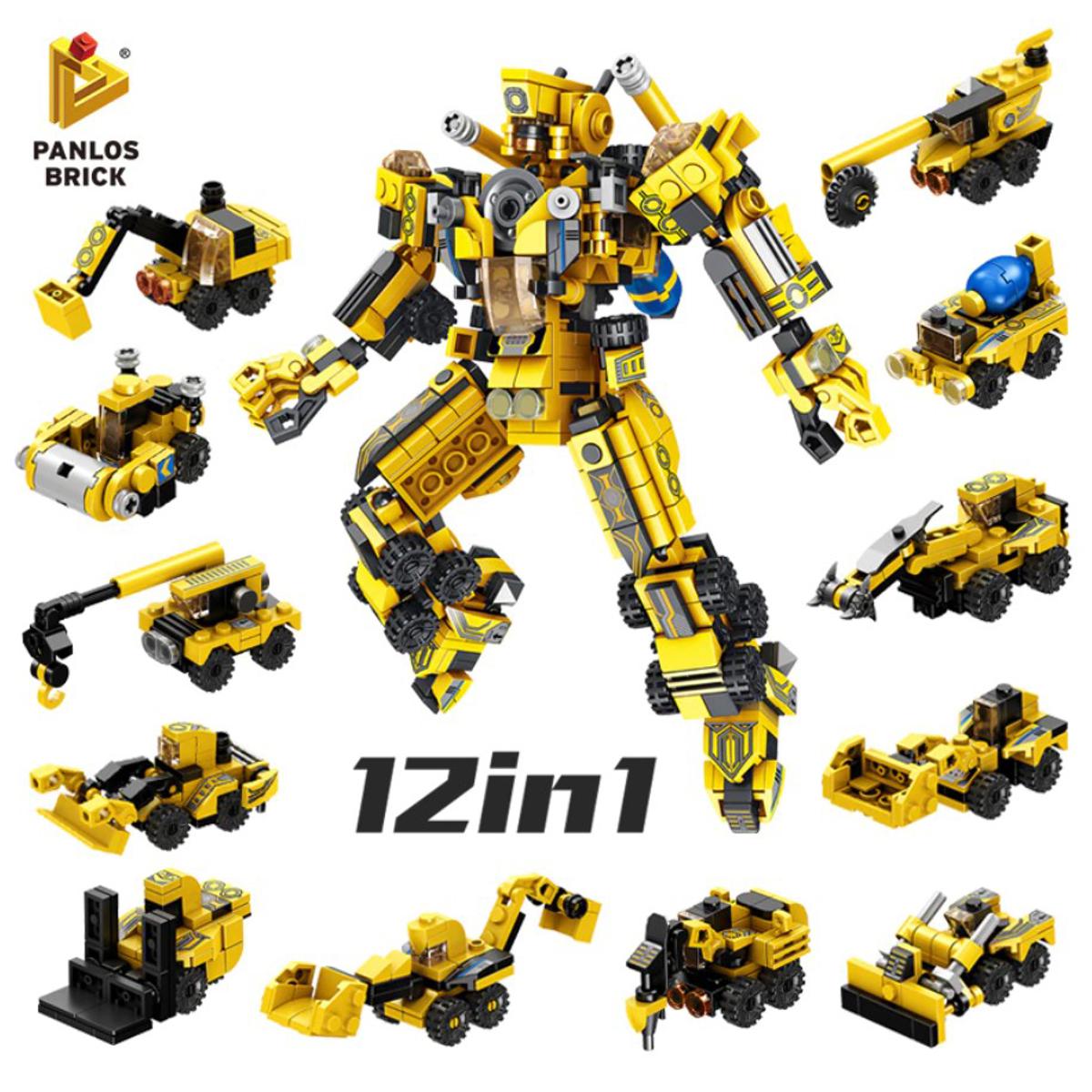 Panlos City Mecha 12-in-1 STEM Building Set - 573 Pieces Robot & Vehicles | Ages 6+