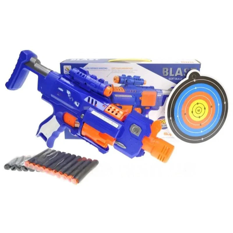 Automatic Soft Bullet Toy Gun - BLAST Super Electric Gun with Target Set