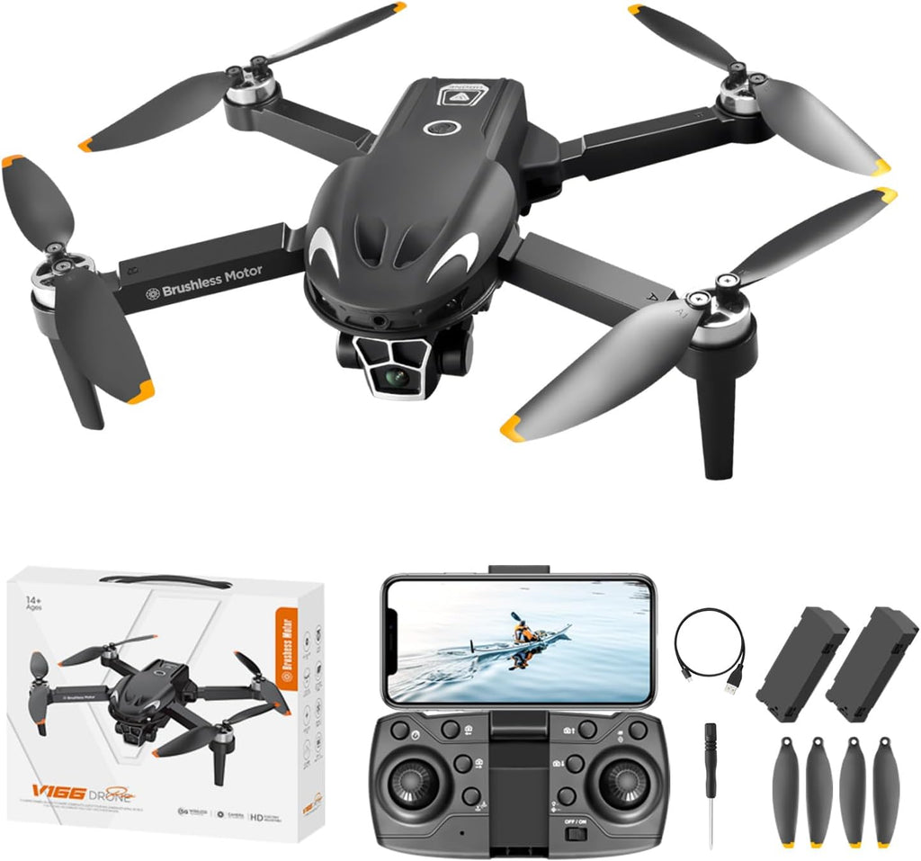 V166 Foldable Mini RC Drone with 8K HD Camera - 18 Min Flight Time, Obstacle Avoidance, Indoor/Outdoor Quadcopter