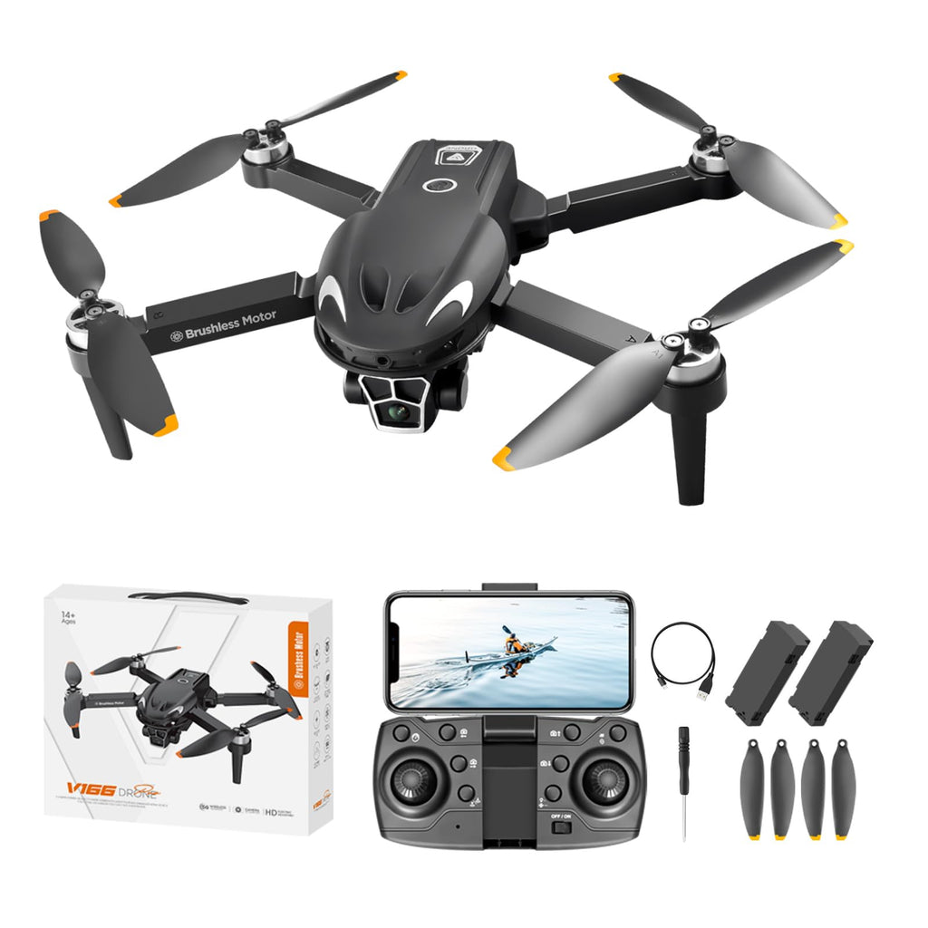 V166 Foldable Mini RC Drone with 8K HD Camera - 18 Min Flight Time, Obstacle Avoidance, Indoor/Outdoor Quadcopter