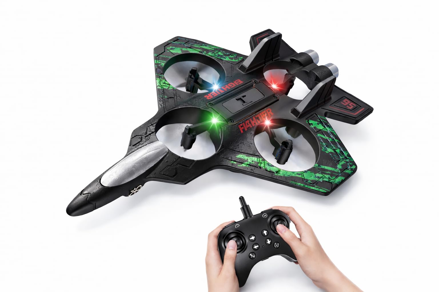Starfighter R/C Fighter Aircraft Drone - 4-Propeller Quadcopter | Khelaghor Toys