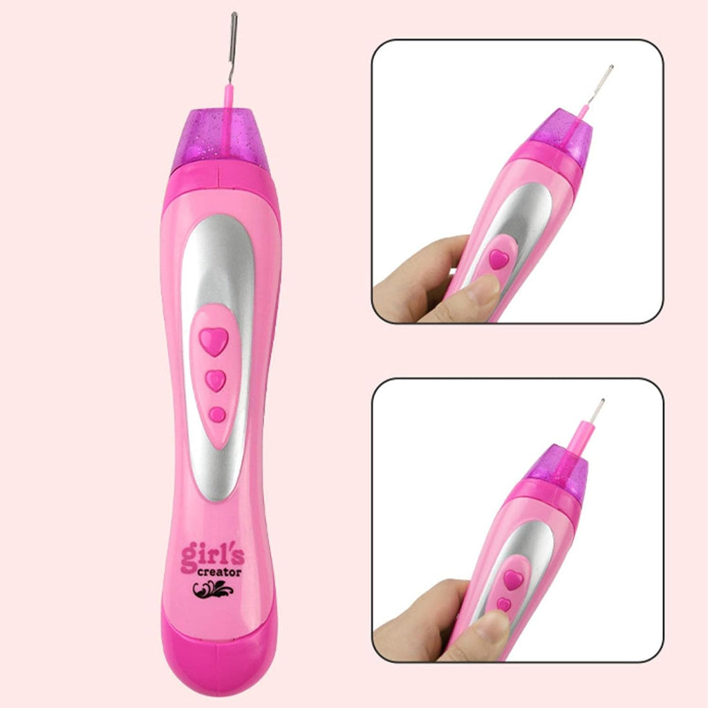 Girl's Creator 2-in-1 Double The Fun | Electric Hair Beader & Braider Set with Beads & Threads
