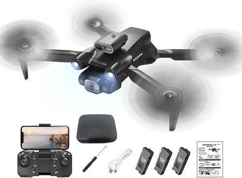 8K Dual Camera RC Drone with 360° Obstacle Avoidance - Foldable Quadcopter with 3 Batteries & Storage Bag