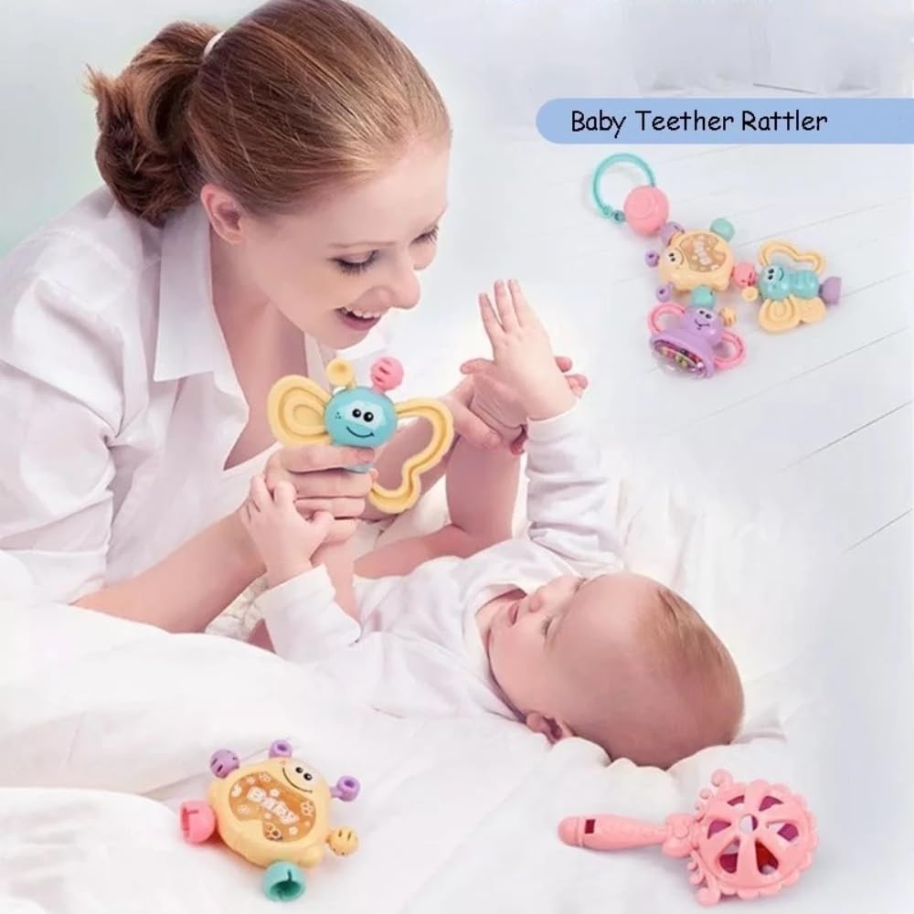 Khelaghor Toys 12-Piece Baby Rattle & Teether Set – Colorful Animal-Themed
