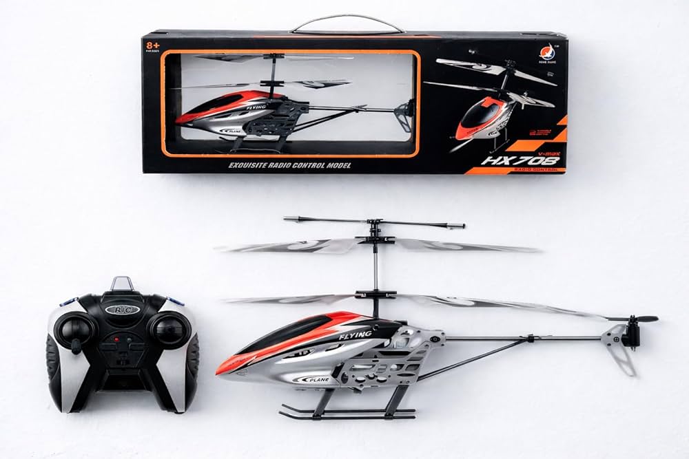 V-Max HX708 Rechargeable RC Helicopter with Remote – Metal Body & Unbreakable Blades