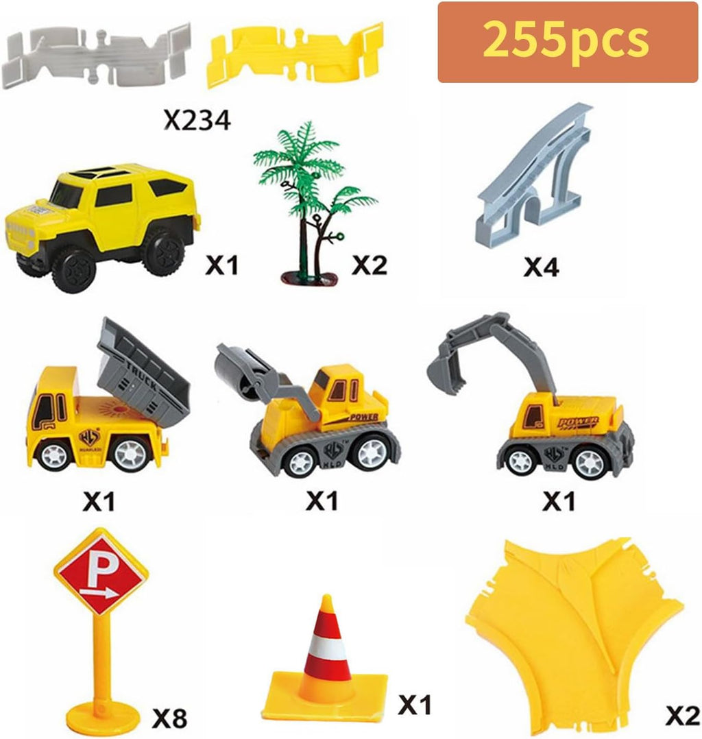 Construction Flexible Race Track Set – 234-Piece Building Track Toy