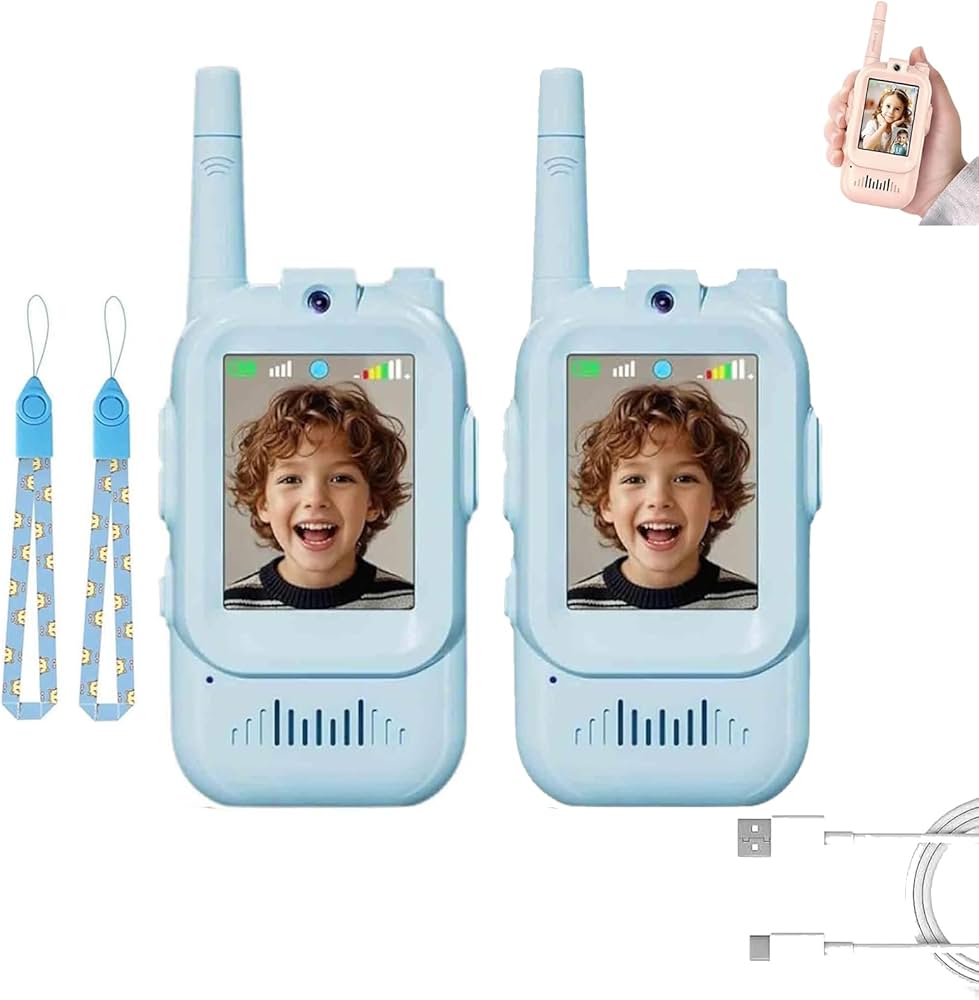 HD Video Walkie Talkies for Kids – Rechargeable Two-Way Radio with Camera & Voice Effects