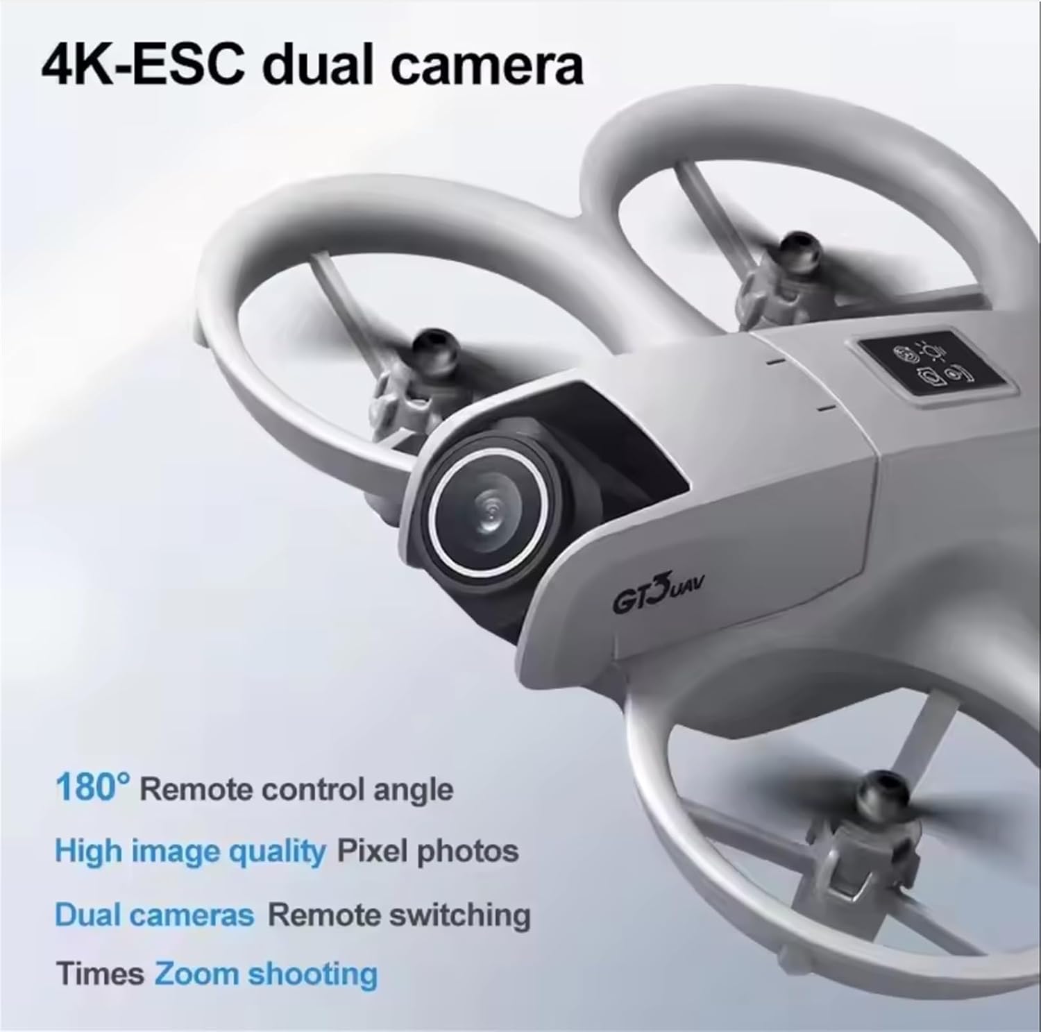 GT3 Optical Flow Drone - 4K Dual Camera with 180° Electric Adjustment & WiFi FPV