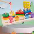 2-in-1 Wooden Fishing & Shape Sorting Puzzle Set – Magnetic Fishing & Stacking Blocks for Kids