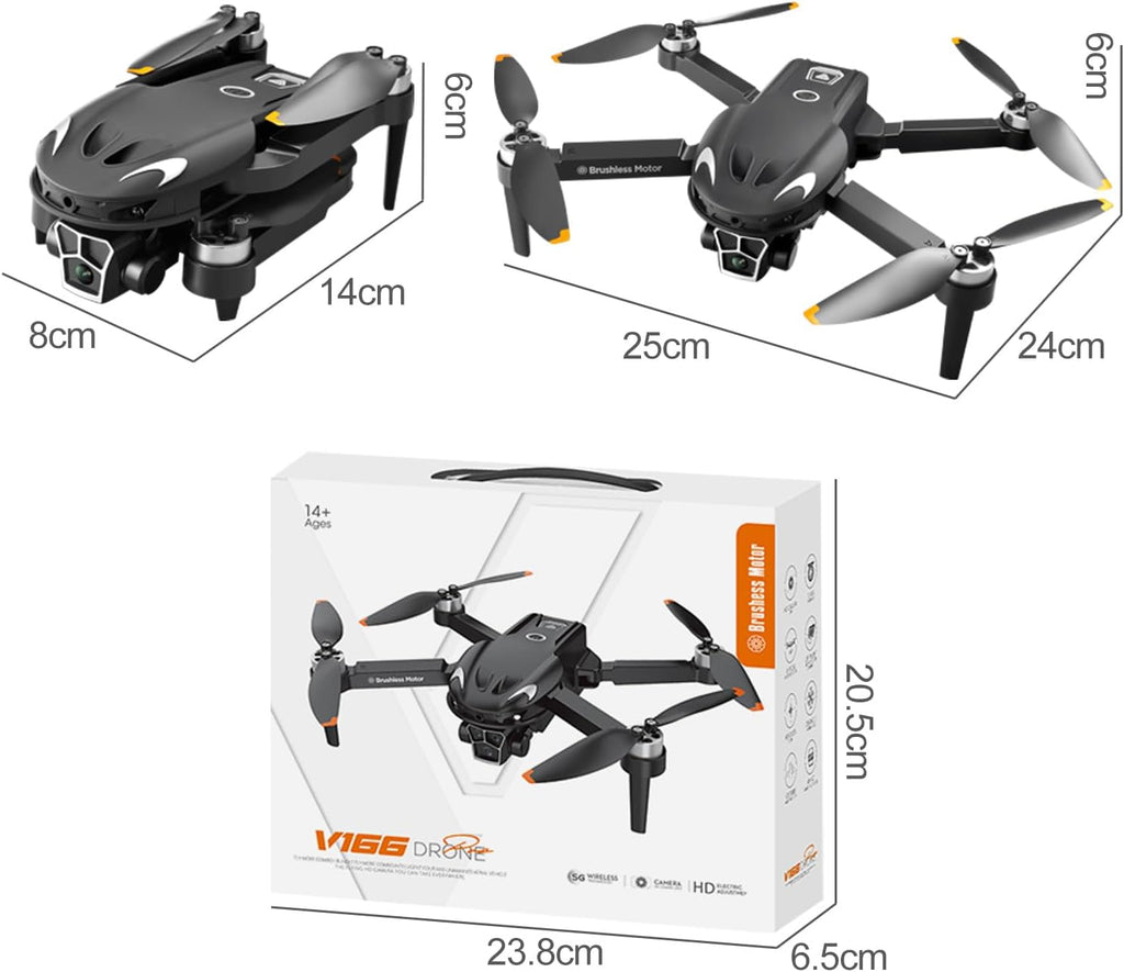 V166 Foldable Mini RC Drone with 8K HD Camera - 18 Min Flight Time, Obstacle Avoidance, Indoor/Outdoor Quadcopter