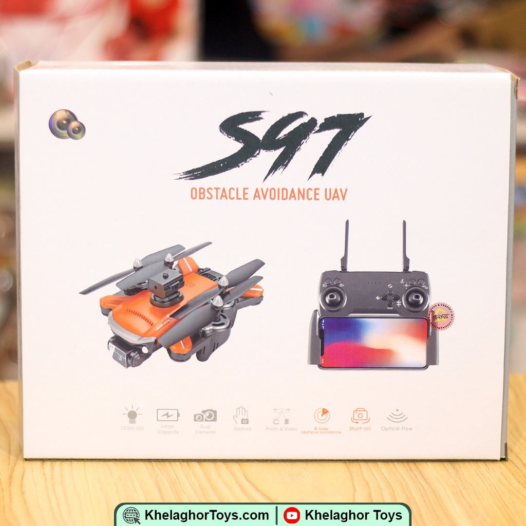 S97 Optical Flow Drone - Electric Adjustable Camera, 4-Side Obstacle Avoidance, 50x Zoom