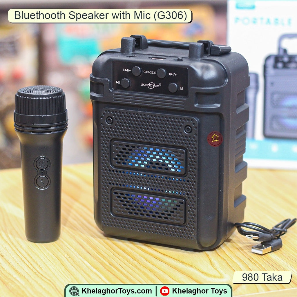 GTS2333 Portable Bluetooth Speaker with Wireless Mic & RGB Lights | GreatNice