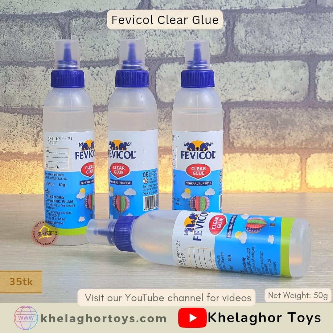 Fevicol Clear Glue 50gm - Water Based Non-Toxic Adhesive