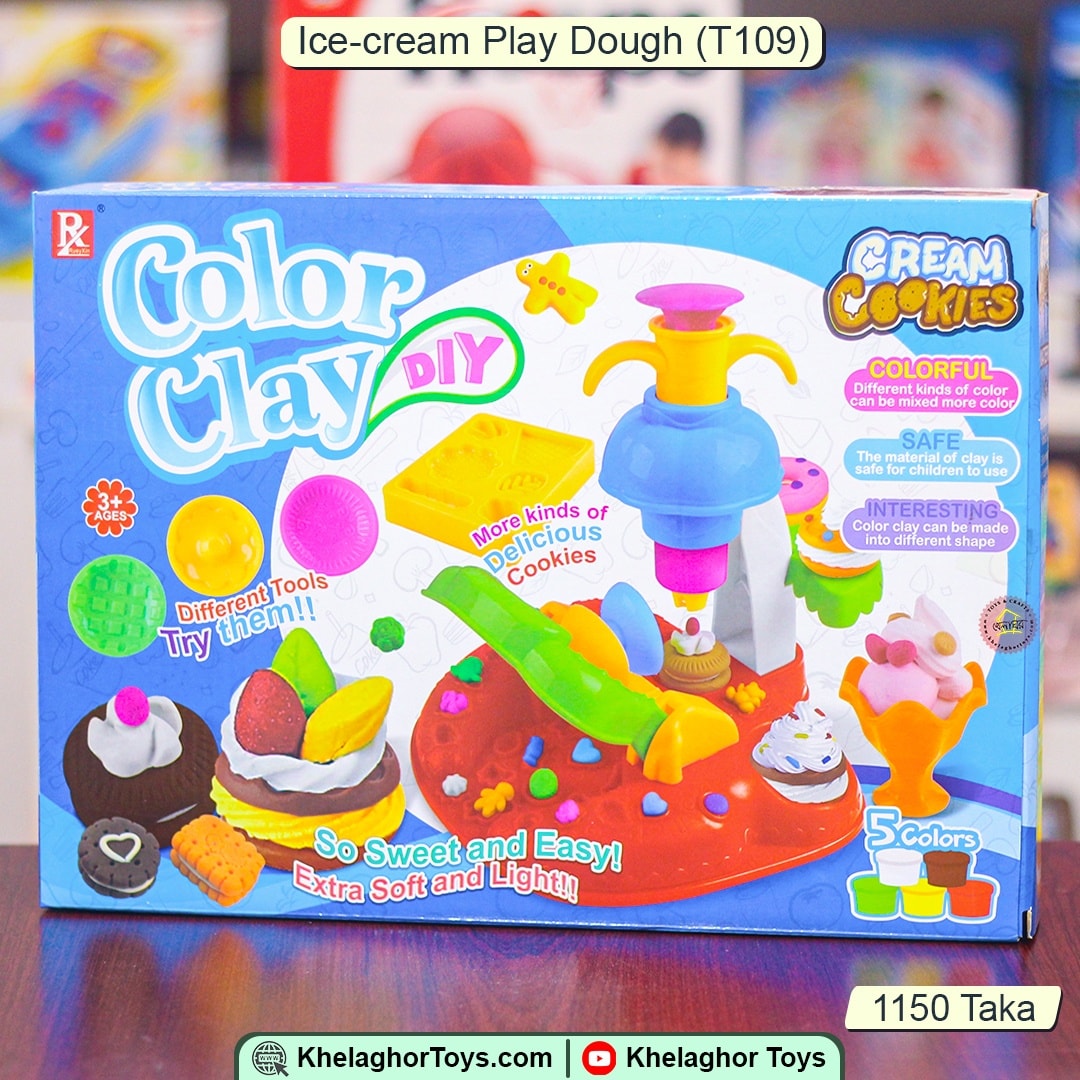 Color Clay DIY Cookies & Ice Cream Play Dough Set – 5-Color Kit