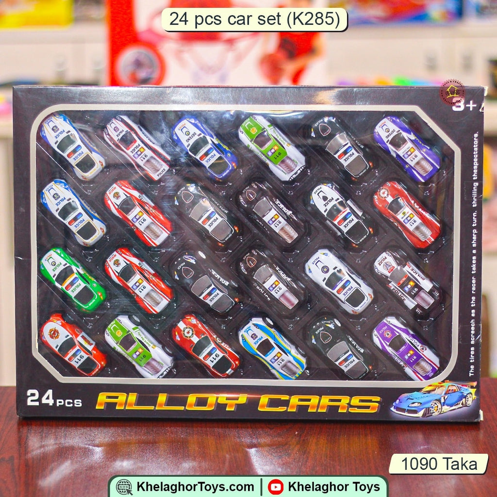 24-Piece Die-Cast Alloy Racing Car Set – Pull-Back Cars for Kids 3+
