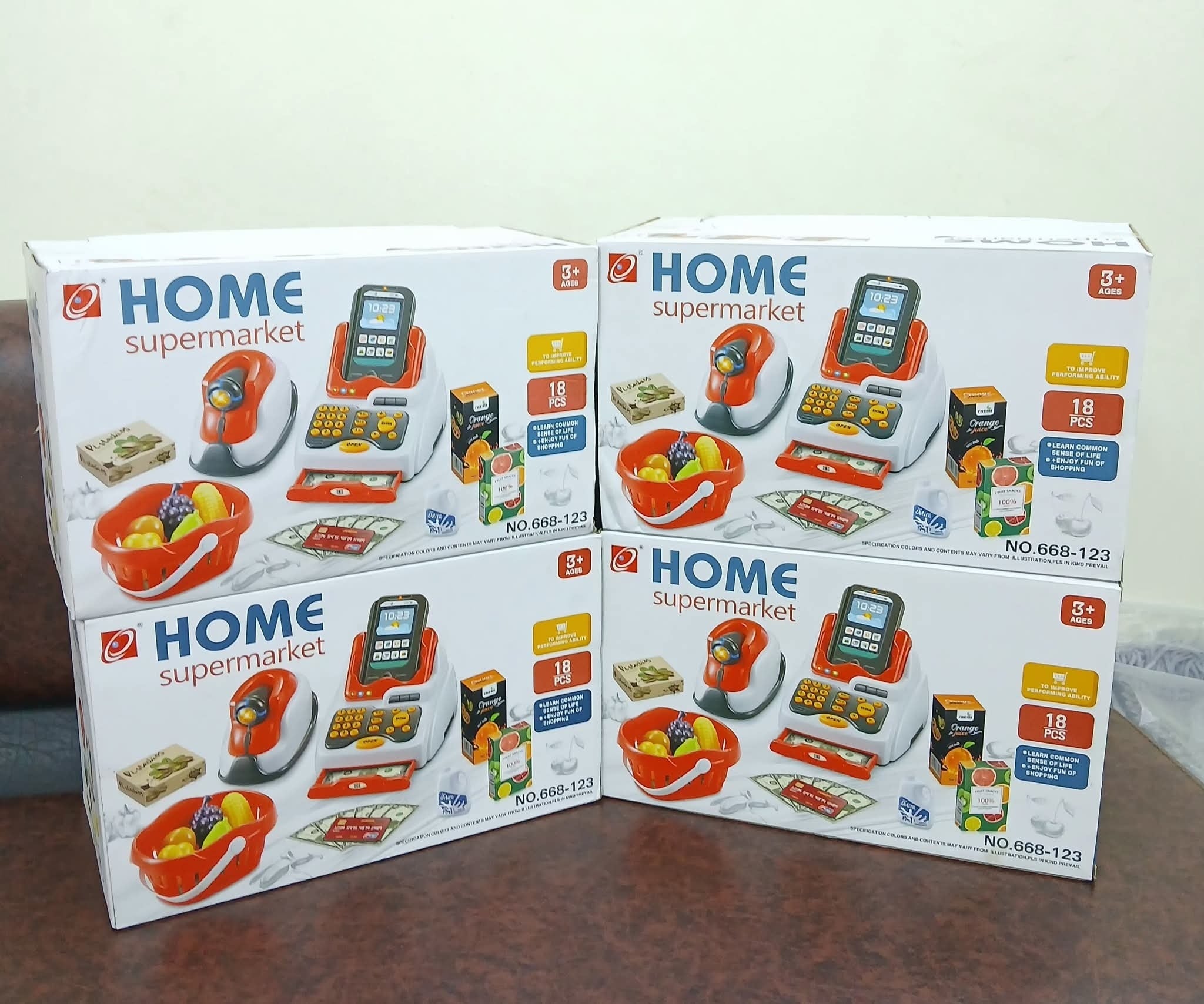 3-in-1 Toy Cash Register Playset – 33-Piece Supermarket Checkout Toy